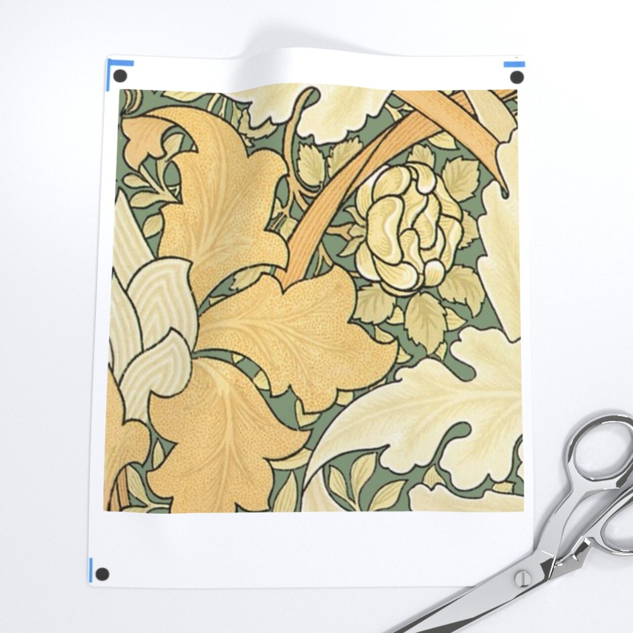 William Morris Arts And Crafts Antique Victorian Sage Cream Art Nouveau Custom Printed Fabric by Spoonflower Various Fabrics by the Yard or Fat Quarter